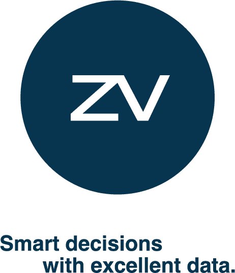 Es ist das Logo von zetVisions mit dem Claim "Smart decisions with excellent data." zu sehen.